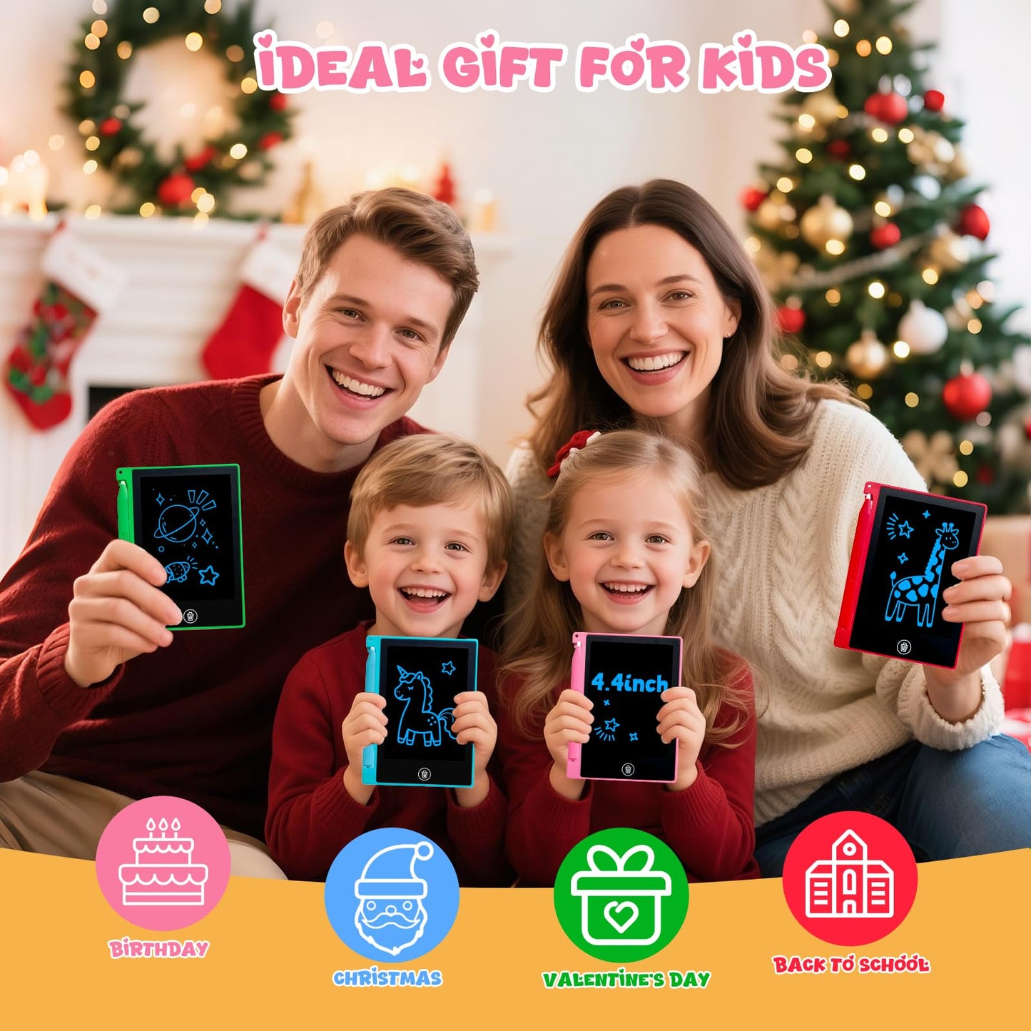 Glochin 24-Pack 4.4-Inch Mini LCD Writing Tablets for Kids – Erasable & Reusable Doodle Boards