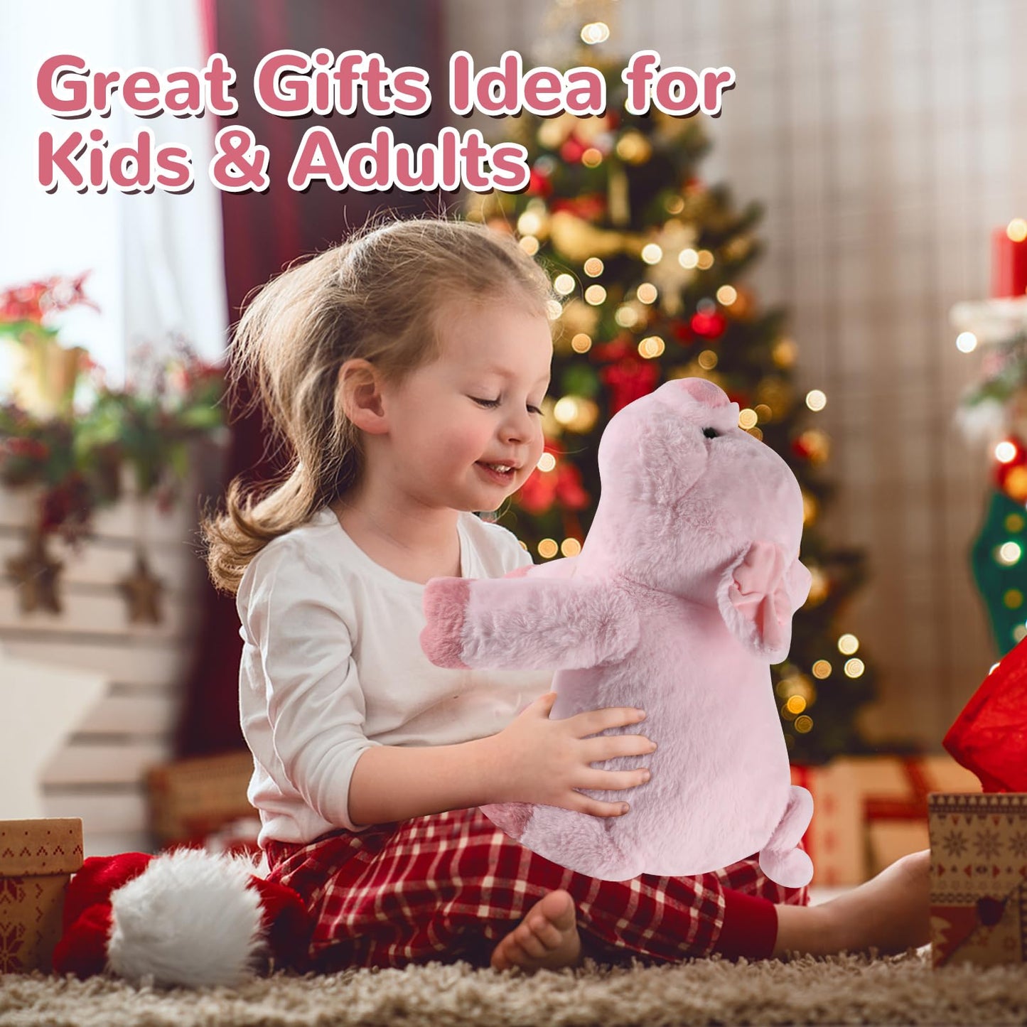 gnomantic Pig Weighted Stuffed Animals - 22-Inch, 4.5 lb Plush Pillow & Gift for All Ages