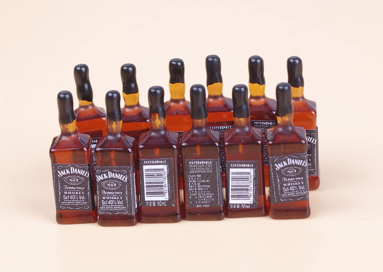 GNYOHUA 40Pcs Tiny Miniature Whiskey Bottles for Dollhouse - 1:24 Scale Kitchen & Bar Decor