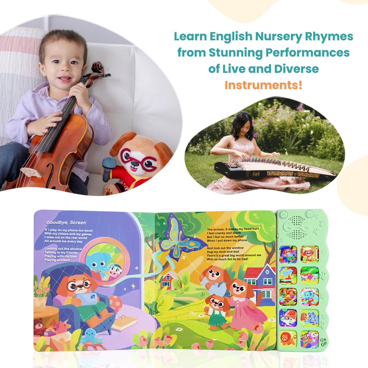 GO GO Creative Activity Nursery Rhymes: Interactive Music Book for Toddlers 1-3