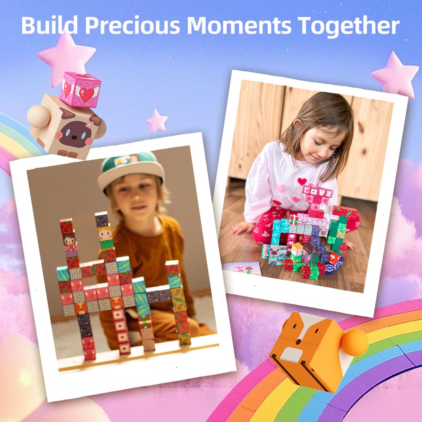 GobiDex 100PCS Magnetic Blocks for Girls – MagWonder STEM Construction Set (1 inch)