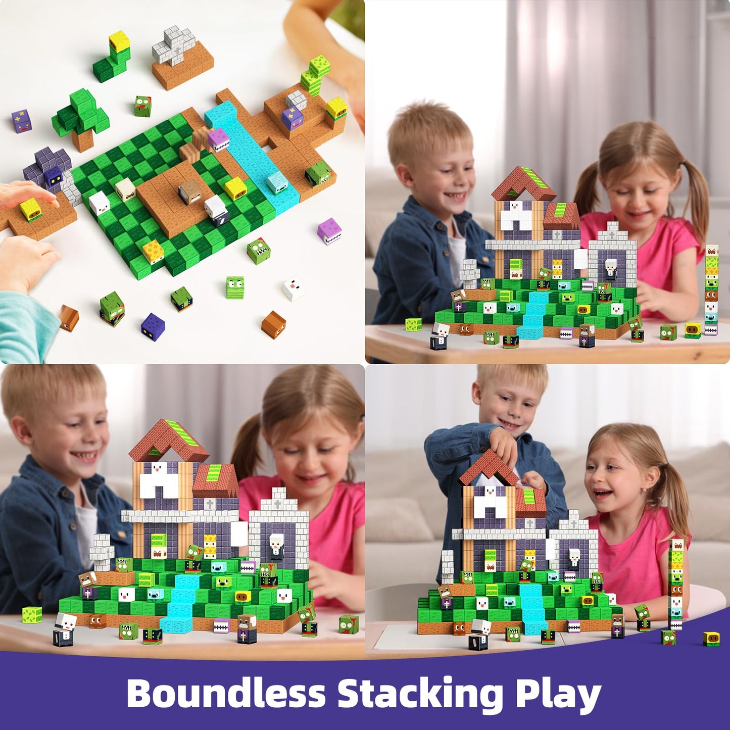 GobiDex 100PCS Magnetic Blocks – Zomblocks Cubes for STEM Play, Ages 3+
