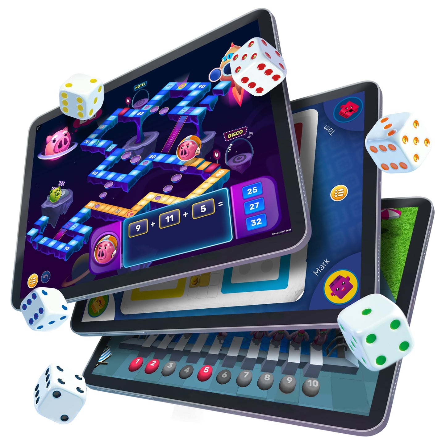 GoDice Full Pack: 6 Smart Connected Dice for Interactive Family Games