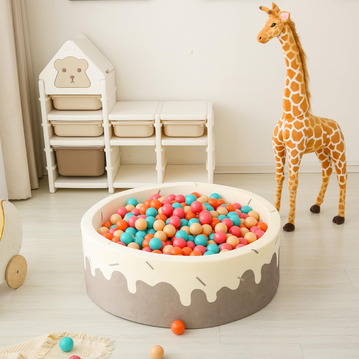 GOGOSO Ball Pit Balls for Toddlers – 100 Soft Play Balls (Cream/Pink/Orange)