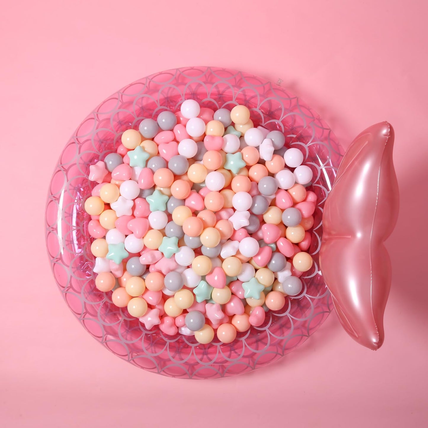 GOGOSO Ball Pit Balls – 100pcs Stars & Hearts, 2.15\" Ball Size, Safe Plastic Balls for Toddlers, 6 Mix Colors