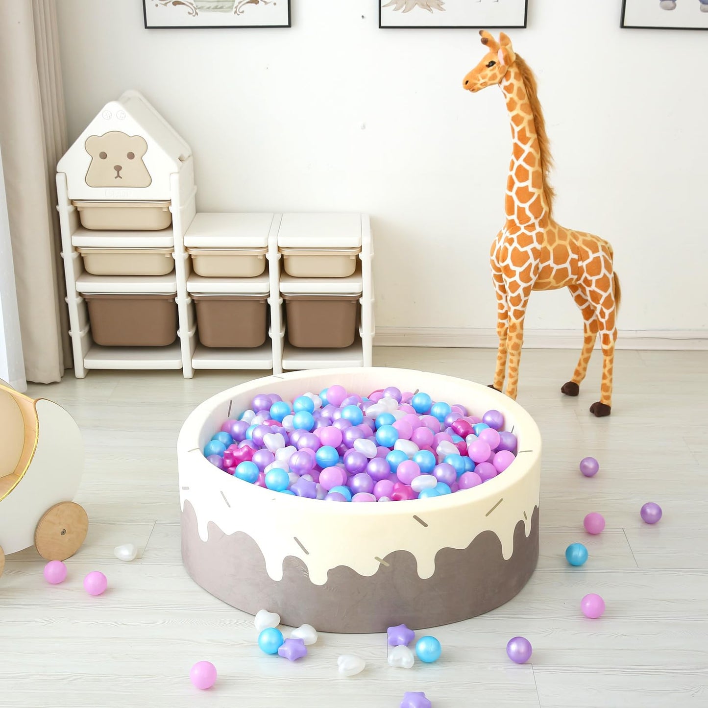GOGOSO Ball Pit Balls - 200pcs Pastel Stars & Hearts for Toddlers | Safe, Durable Plastic Balls