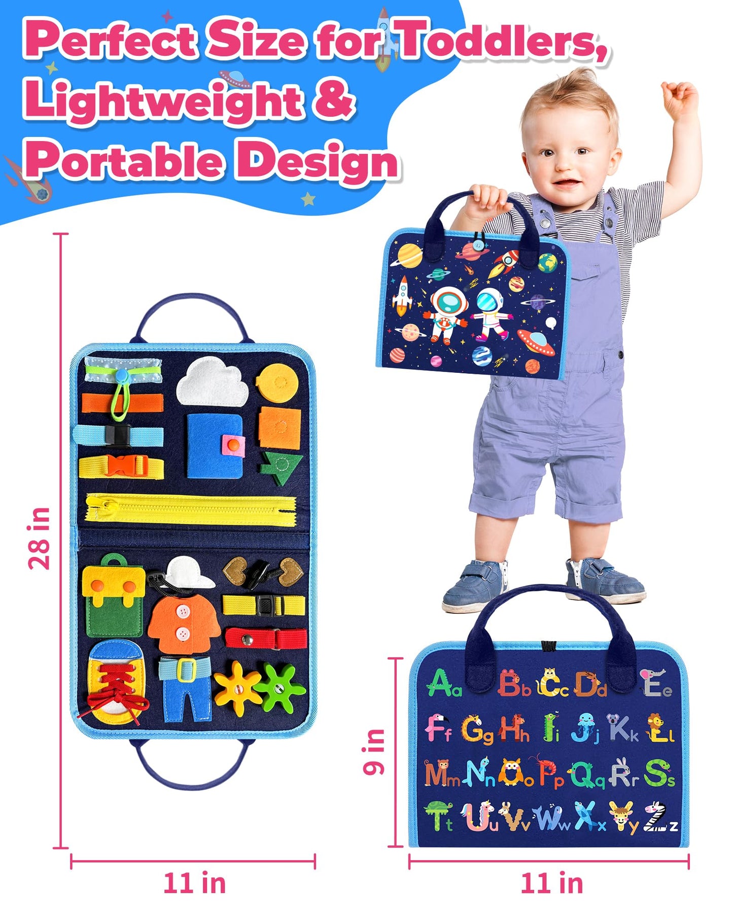 Gojmzo Busy Board Montessori Toys for Toddlers – 8-Page Learning Activity Book
