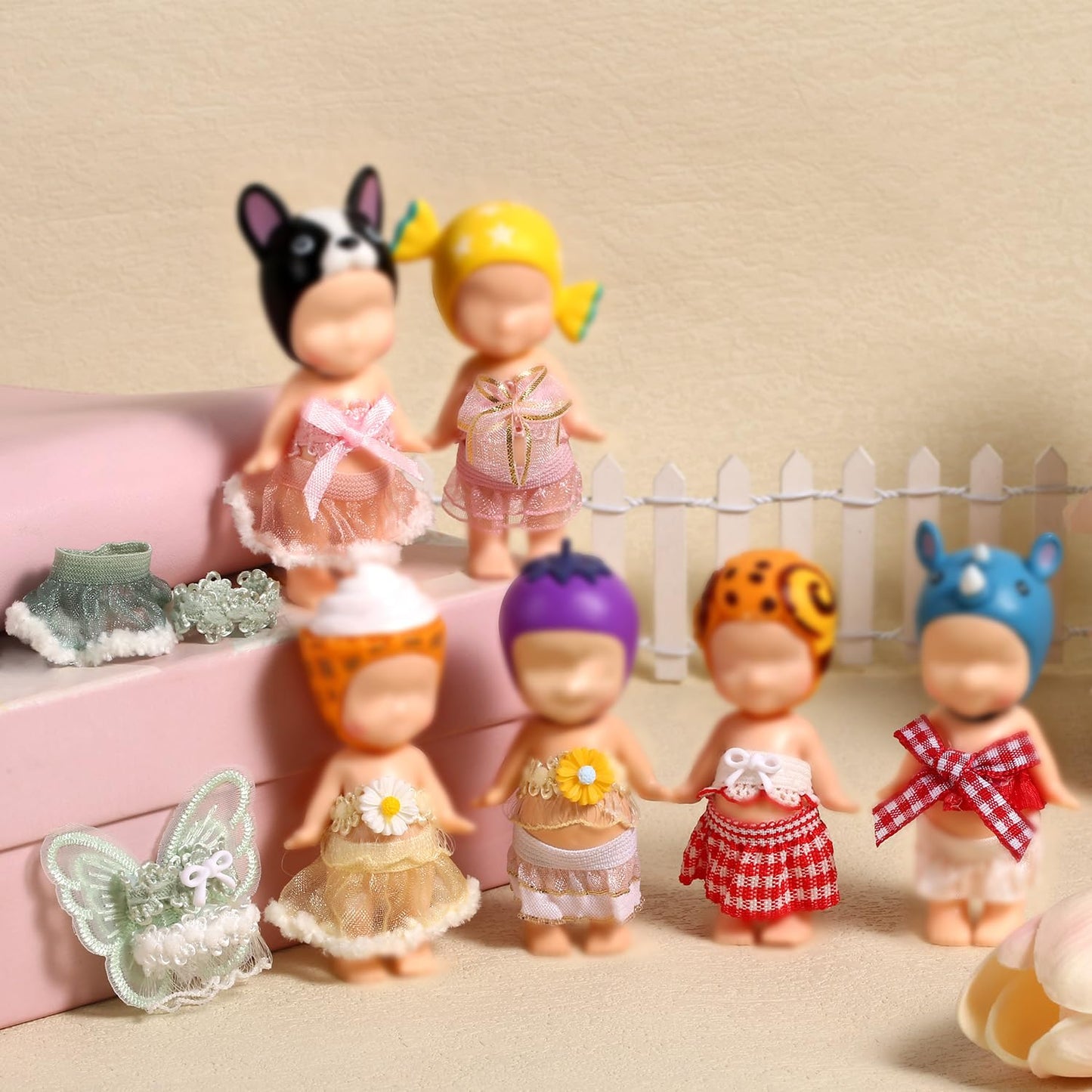 Goktvai 8 Sets 3-Inch Doll Clothes — Tops & Skirts for Display and Collecting