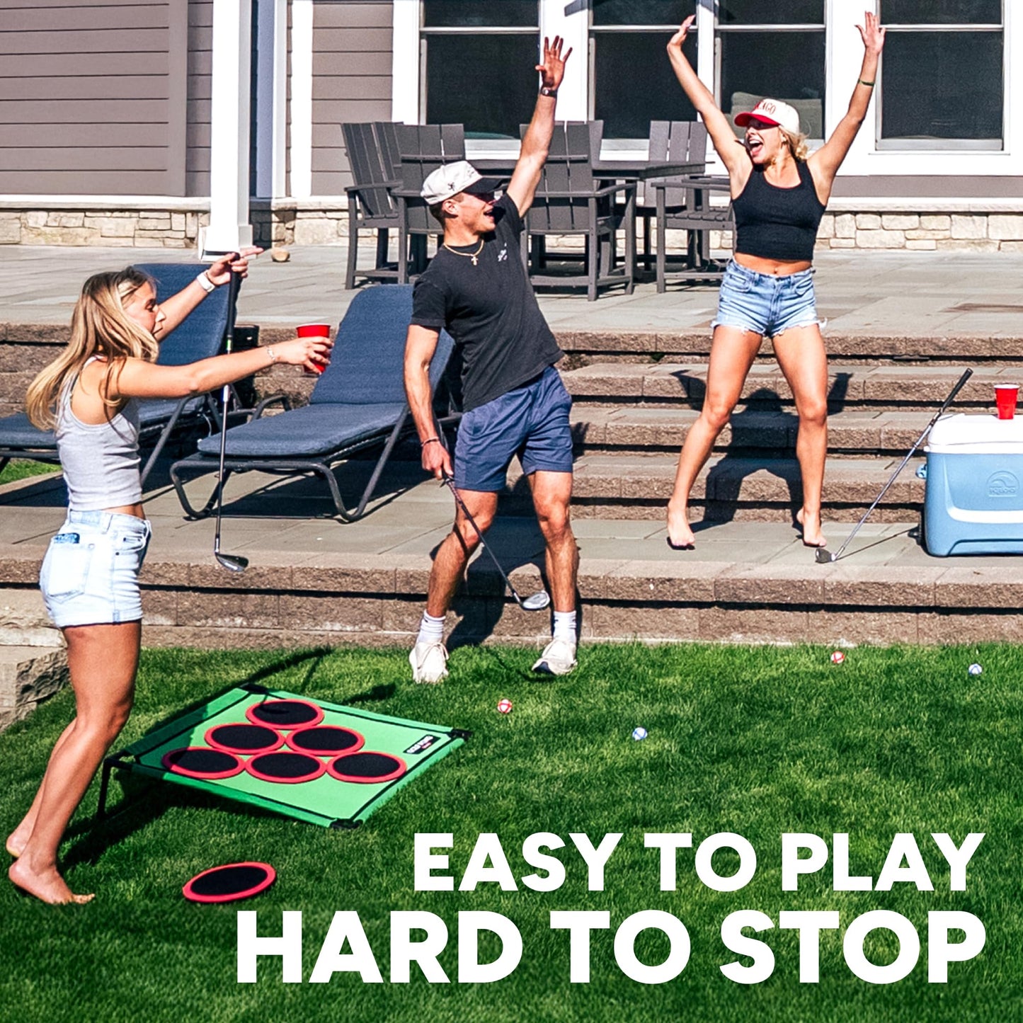 Golf Pong Game Set — Jumbo Backyard Golf Chipping Game for Indoor/Outdoor Fun