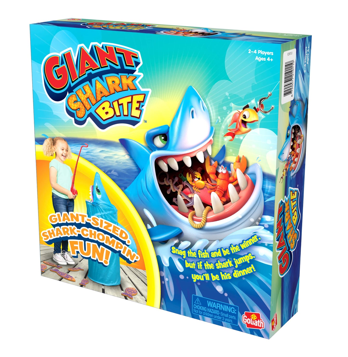 Goliath Pressman Giant Shark Bite Game – Jumping Shark, Blue Light, 2–4 Players (Ages 4+)