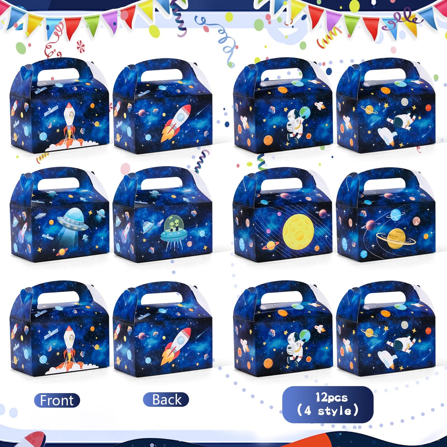 Golray 134pcs Space Party Favors Kit – Glow Tattoos, Erasers, Necklaces & Wristbands