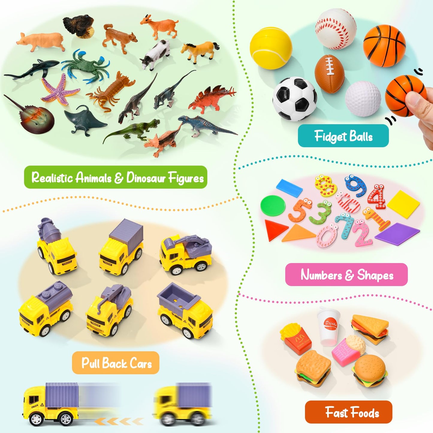 Golray Sorting Toys for Toddlers with Mystery Box – 8 Themes, 52 Pieces for Preschool Learning