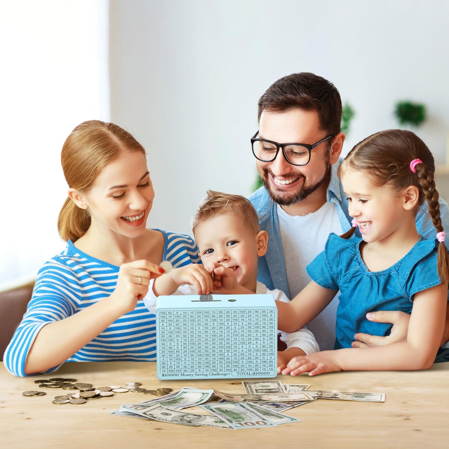 Gomyrod Wooden Money Saving Box with Counter – Multi-Goal Savings Kit