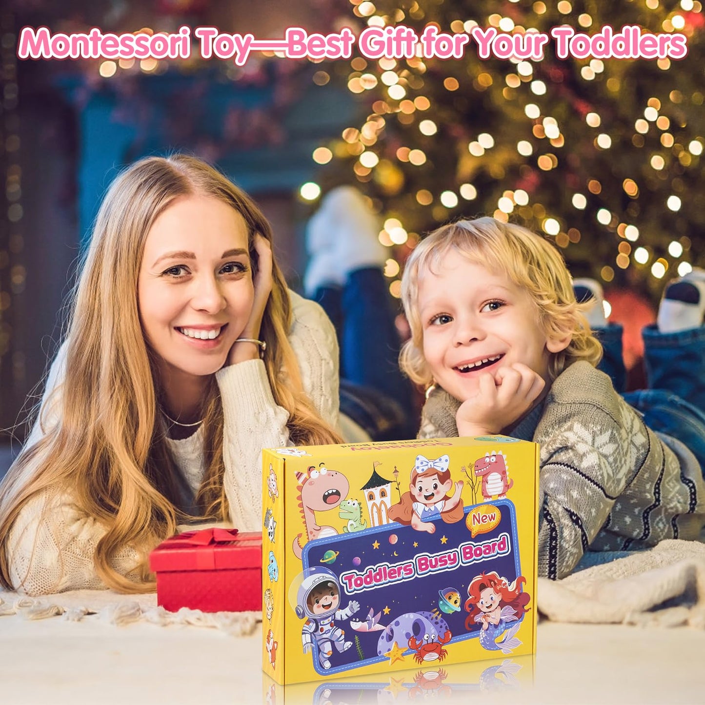 Goobaetoy Montessori Busy Board – Educational Sensory Toy Gift for 3-6 Year Old Girls