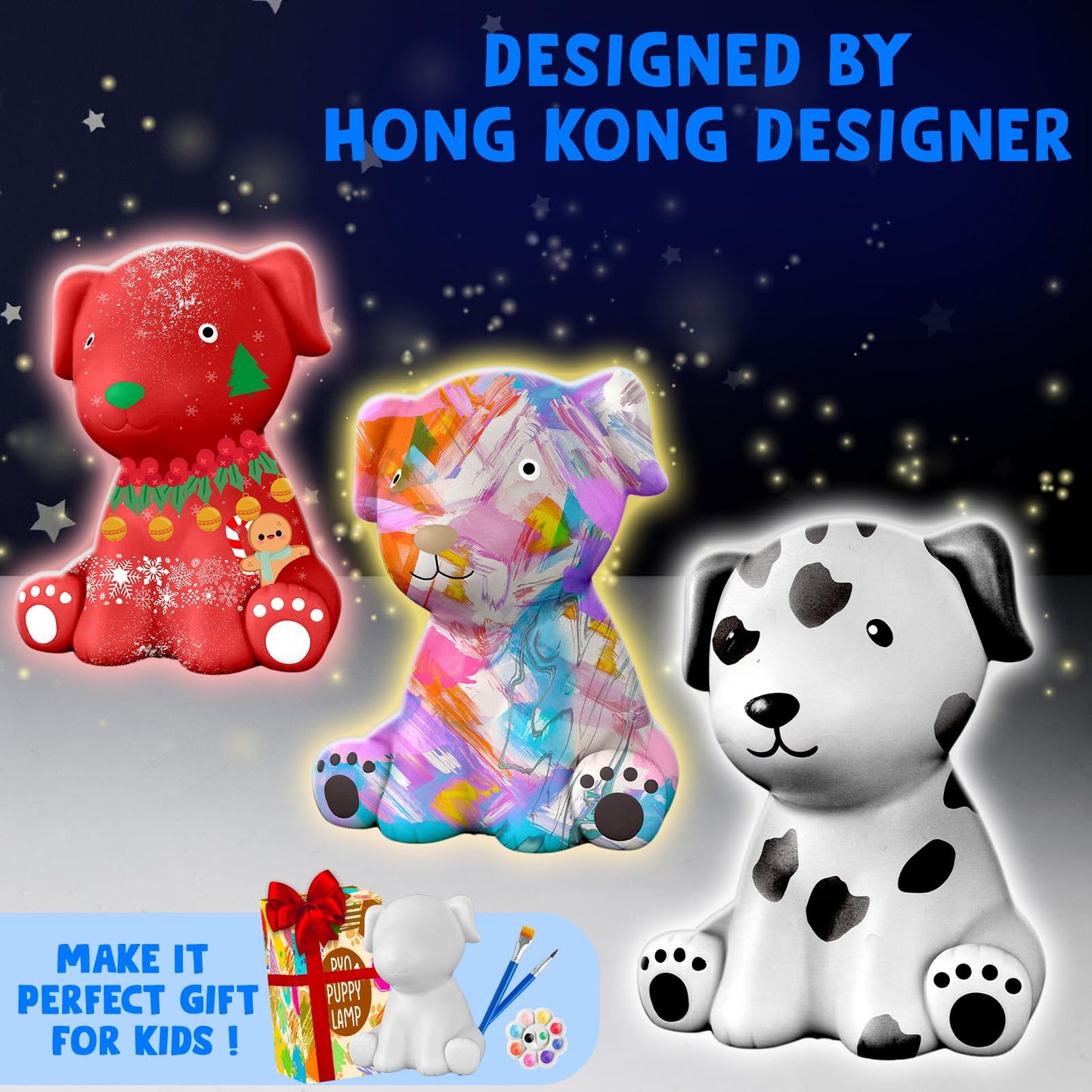 Goody King Paint Your Own Dog Lamp Kit – DIY Night Light for Kids