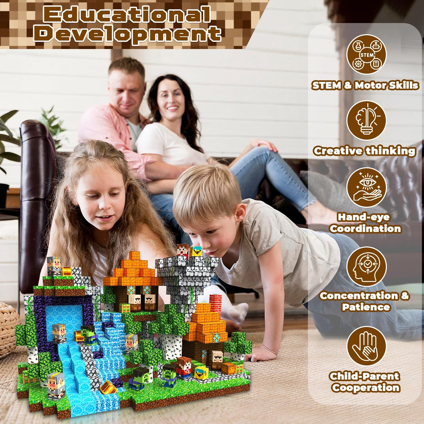 Goody King 200 Pcs Magnetic Blocks Set – STEM Building Toy for Kids 3+