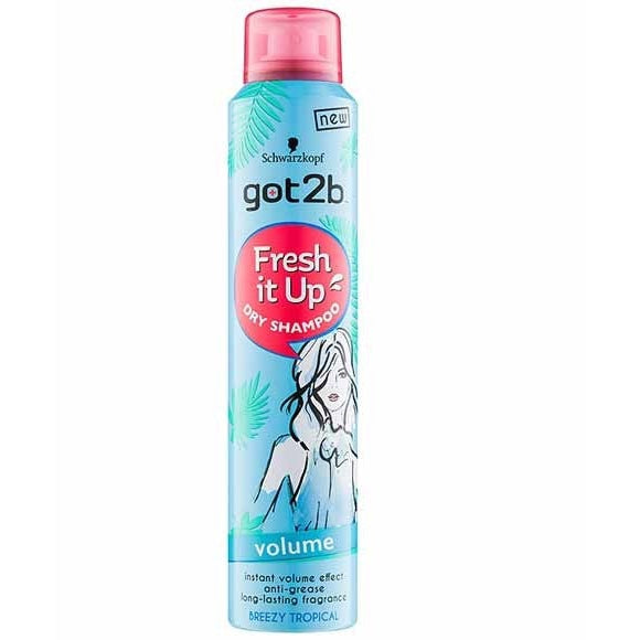 Got2b Schwarzkopf Breezy Tropical Dry Shampoo for Oily, Dull Hair - Instant Freshness & Volume 200ml/6.76 oz