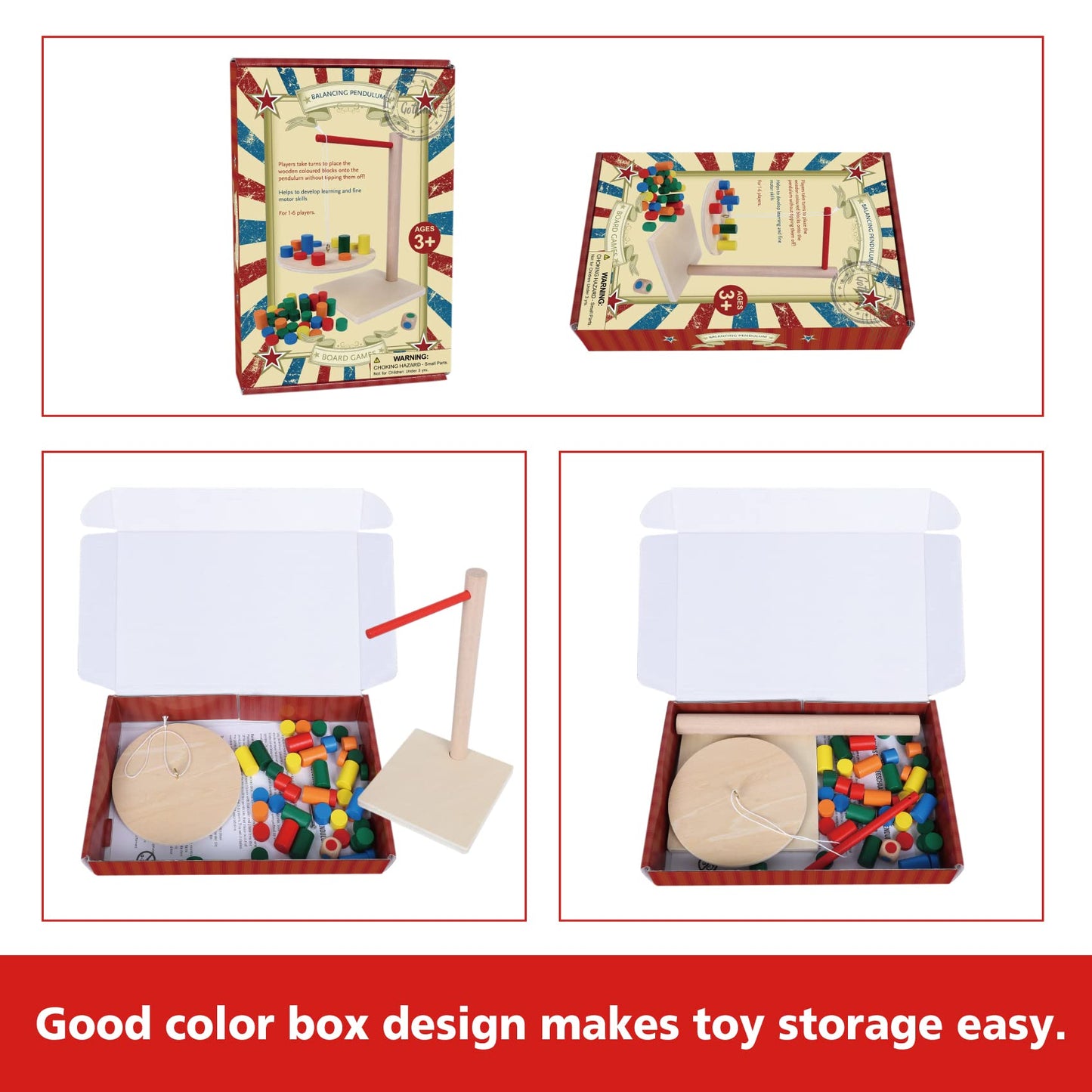 GOTHINK Wooden Balancing Pendulum Game – 42-Piece Montessori Toy for Kids & Adults