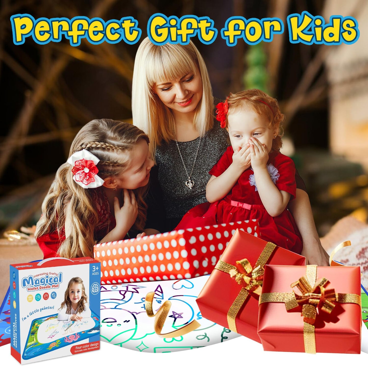 GPPNKC Water Doodle Mat 40x32 – Large Mess-Free Water Drawing Toy for Kids