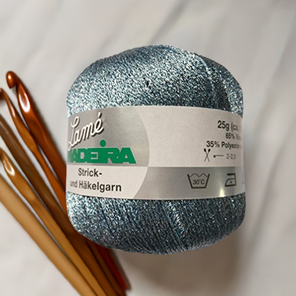 Metallic Crochet and Knitting Yarn – M – Light Blue