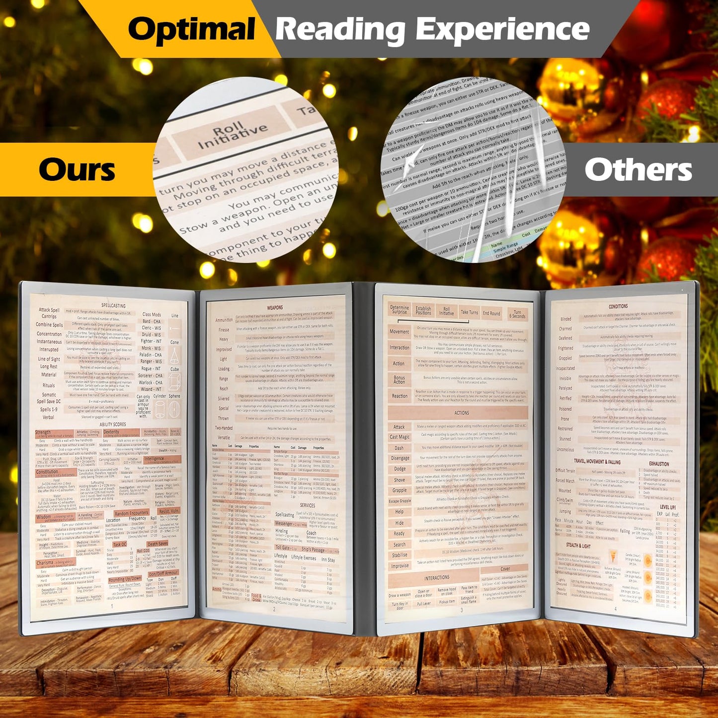 Grajar DND Customizable DM Screen 5e — 4 Panels, Wet-Erase, US Letter, Magnetic Pockets
