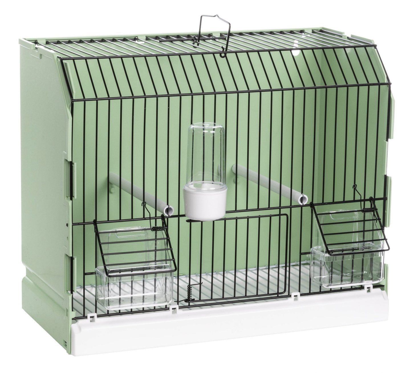 Green Show Bird Cage With Black Wire Front