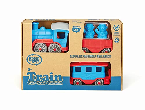 Green Toys Train - Blue | Made in USA, 100% Recycled Plastic, Dishwasher Safe
