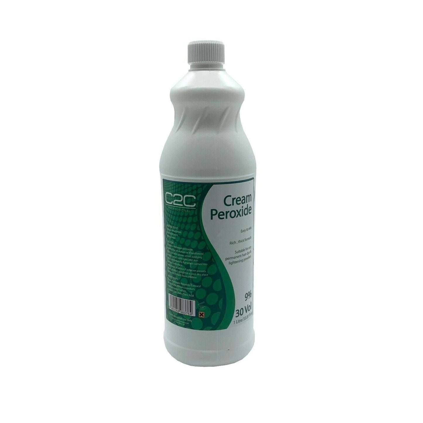 C2C Professional Cream Peroxide 30 Vol Powerful Hair Lightening & Colour Development for Professional Hairdressers 1000ml/33.81 oz