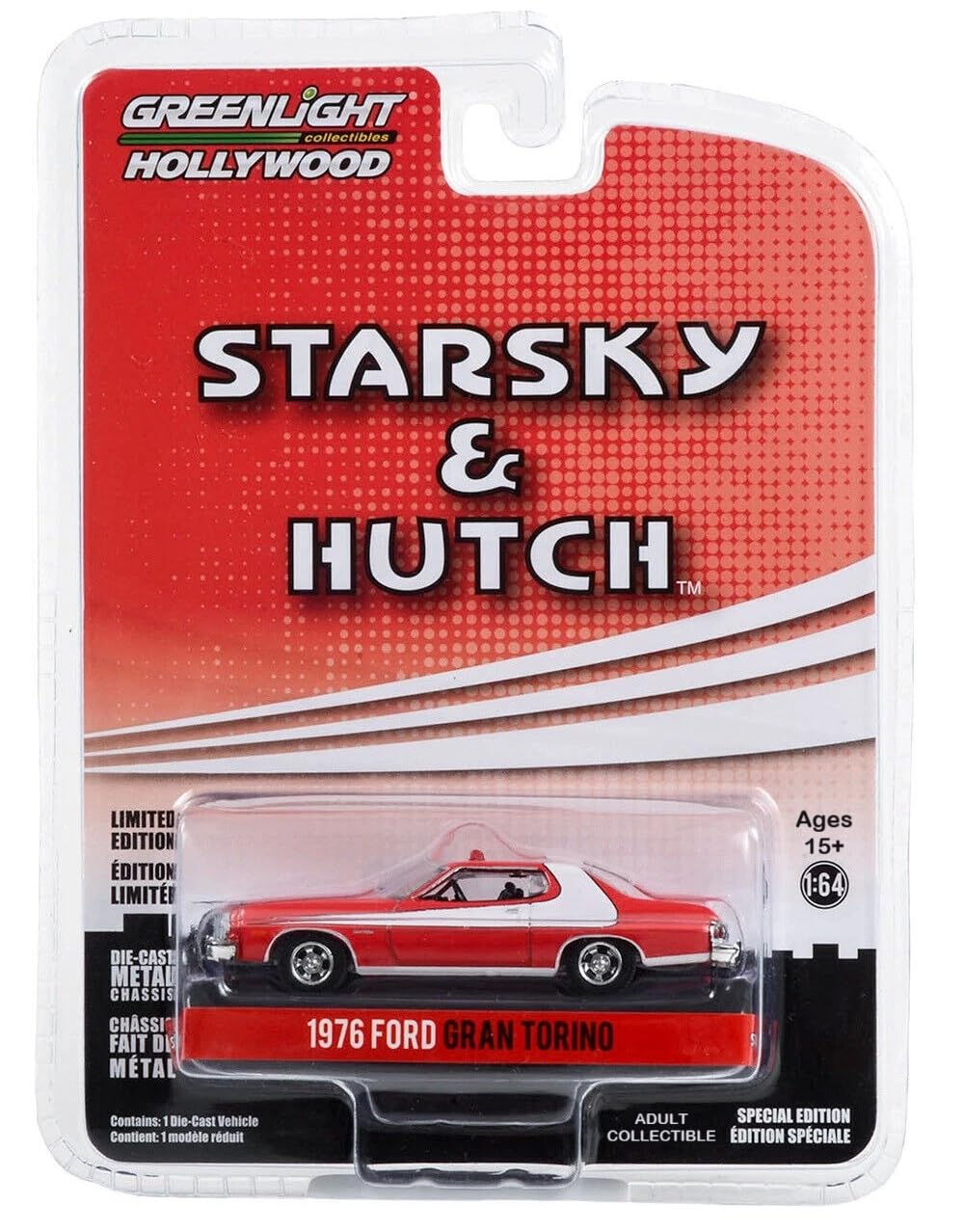 Greenlight Hollywood Series 1:64 Starsky & Hutch 1976 Gran Torino Diecast – 44780-A