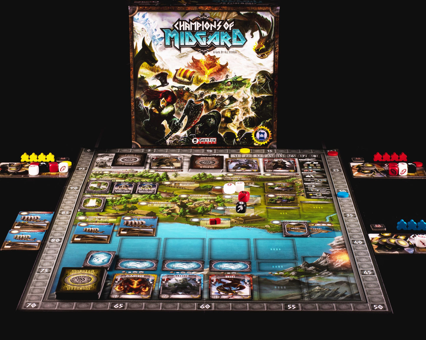 Grey Fox Games Champions of Midgard – Viking Strategy Game for 2–4 Players | 60–90 Minutes