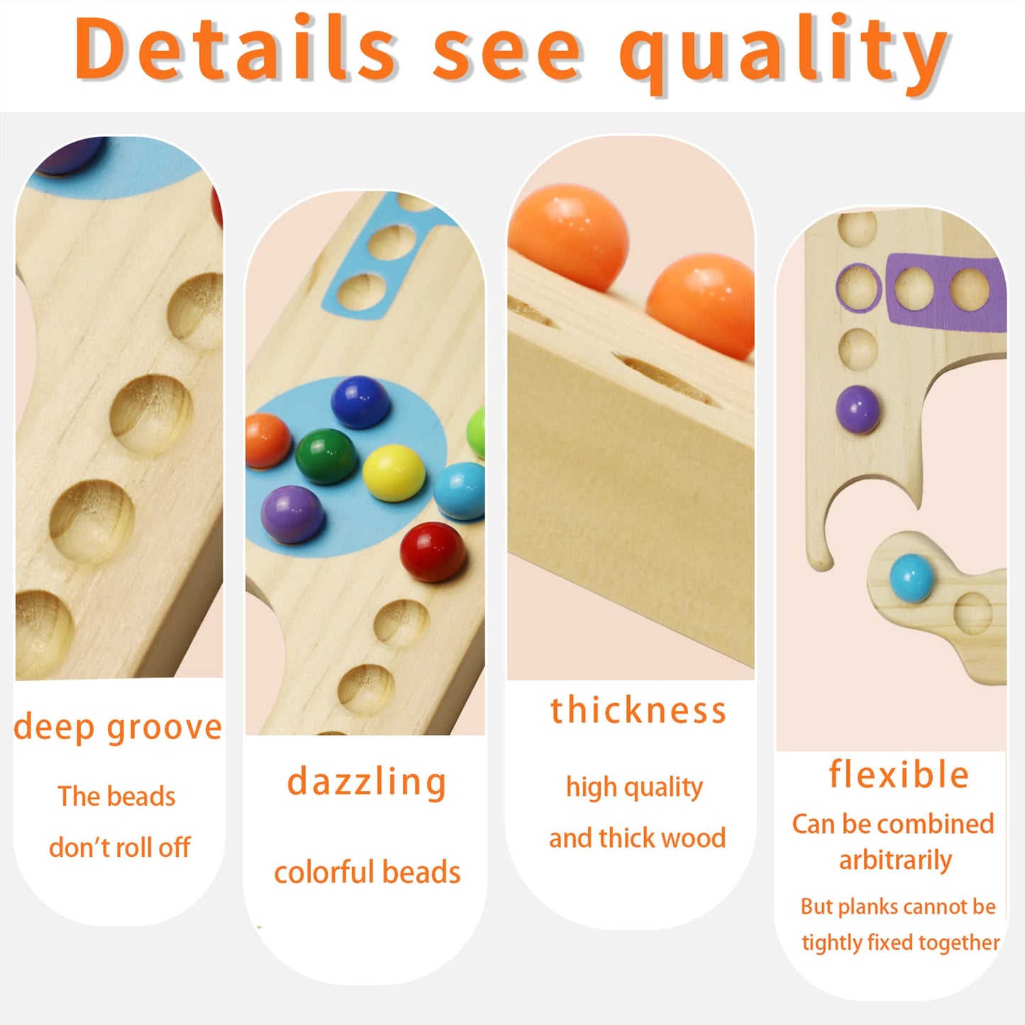 Grhonior Marbles & Jokers Board Game – Solid Pine Wood, 2-8 Players, 8 Boards, 40 Marbles