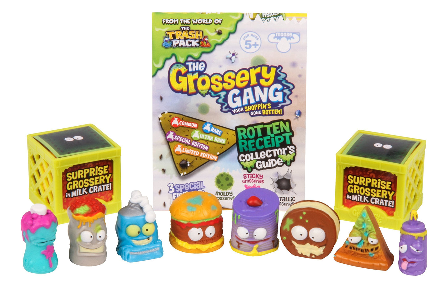 Grossery Gang Season 1 Large Pack – 10 Figures, 2 Milk Crates, Collector Guide