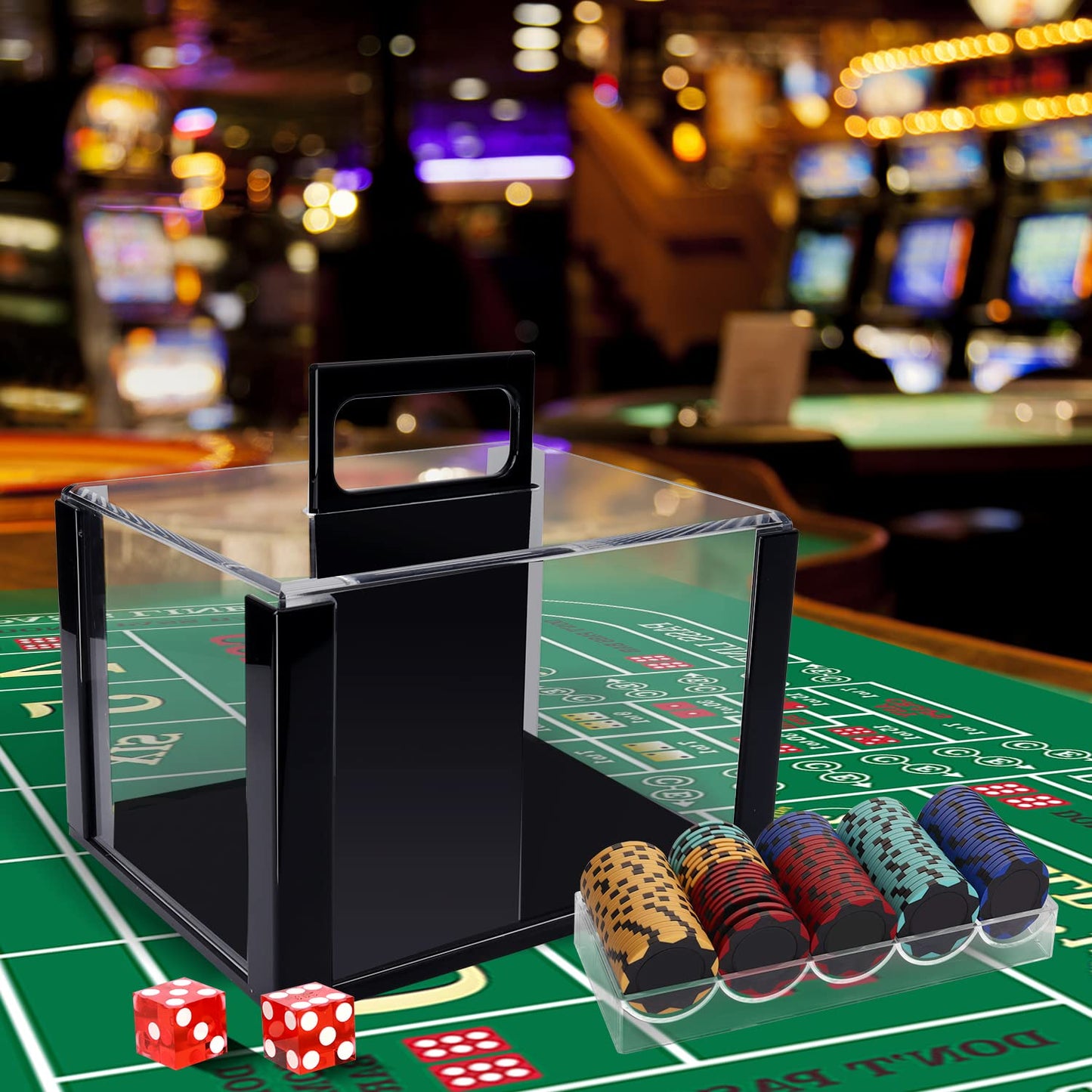 GSE Acrylic Poker Chip Case with 6 Trays – Holds 600 Chips | Casino-Grade Poker Chips Holder