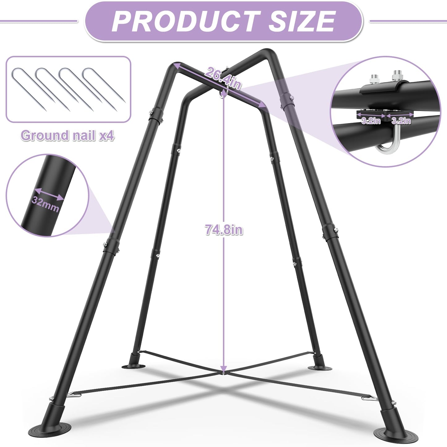 G Taleeco Gear Swing Set with 35-inch Saucer Swing – Indoor/Outdoor Frame, 330 LBS
