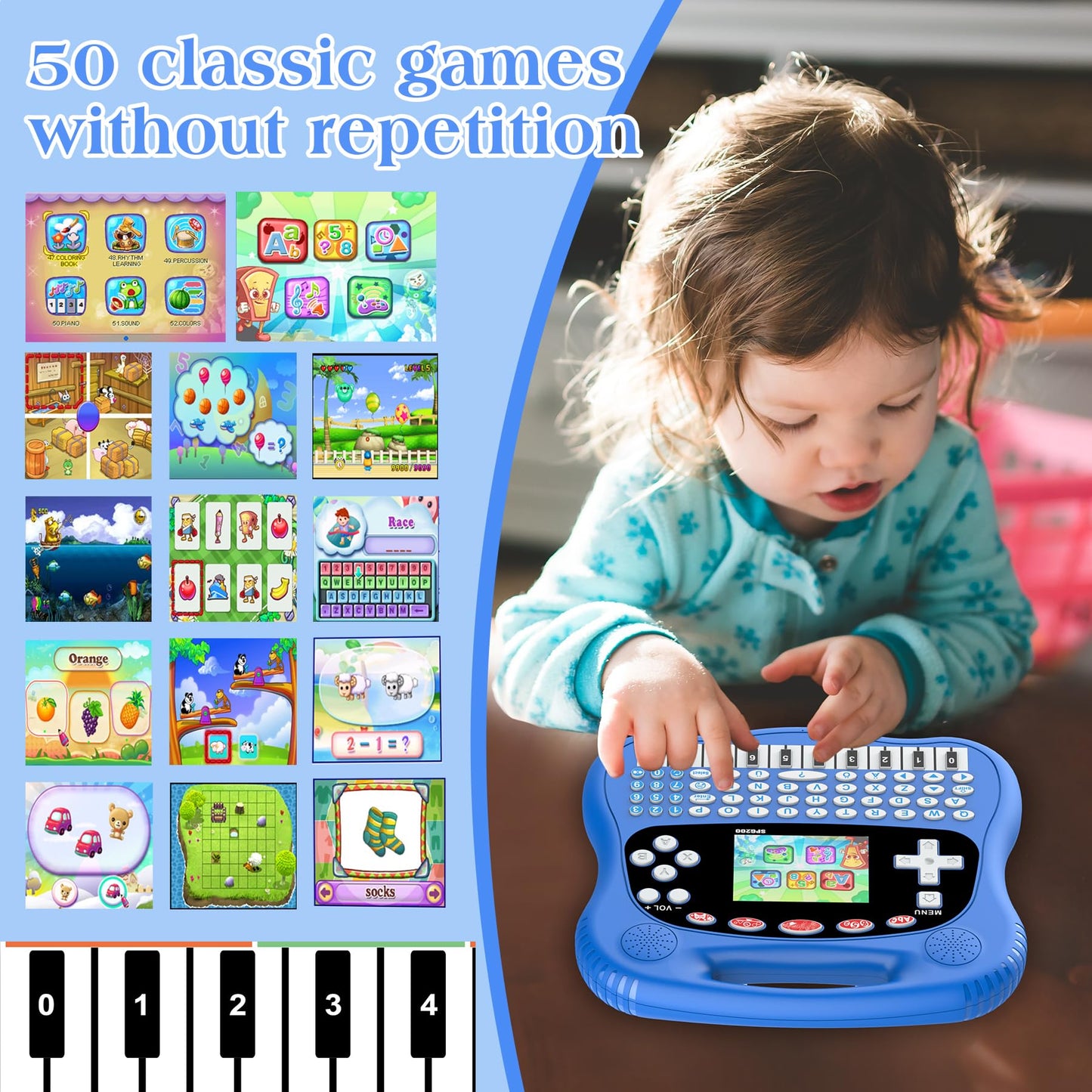 GuaiyeyeAP Kids Learning Tablet — 3.0-Inch HD Color Screen for Alphabet, Numbers, Words, Games & Music