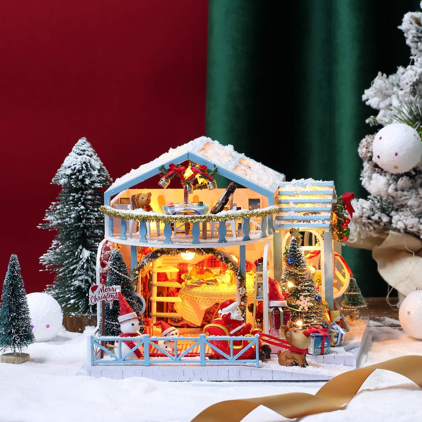 GuDoQi DIY Miniature Dollhouse Kit – 1:24 Tiny House with Music | Handmade Craft Gift