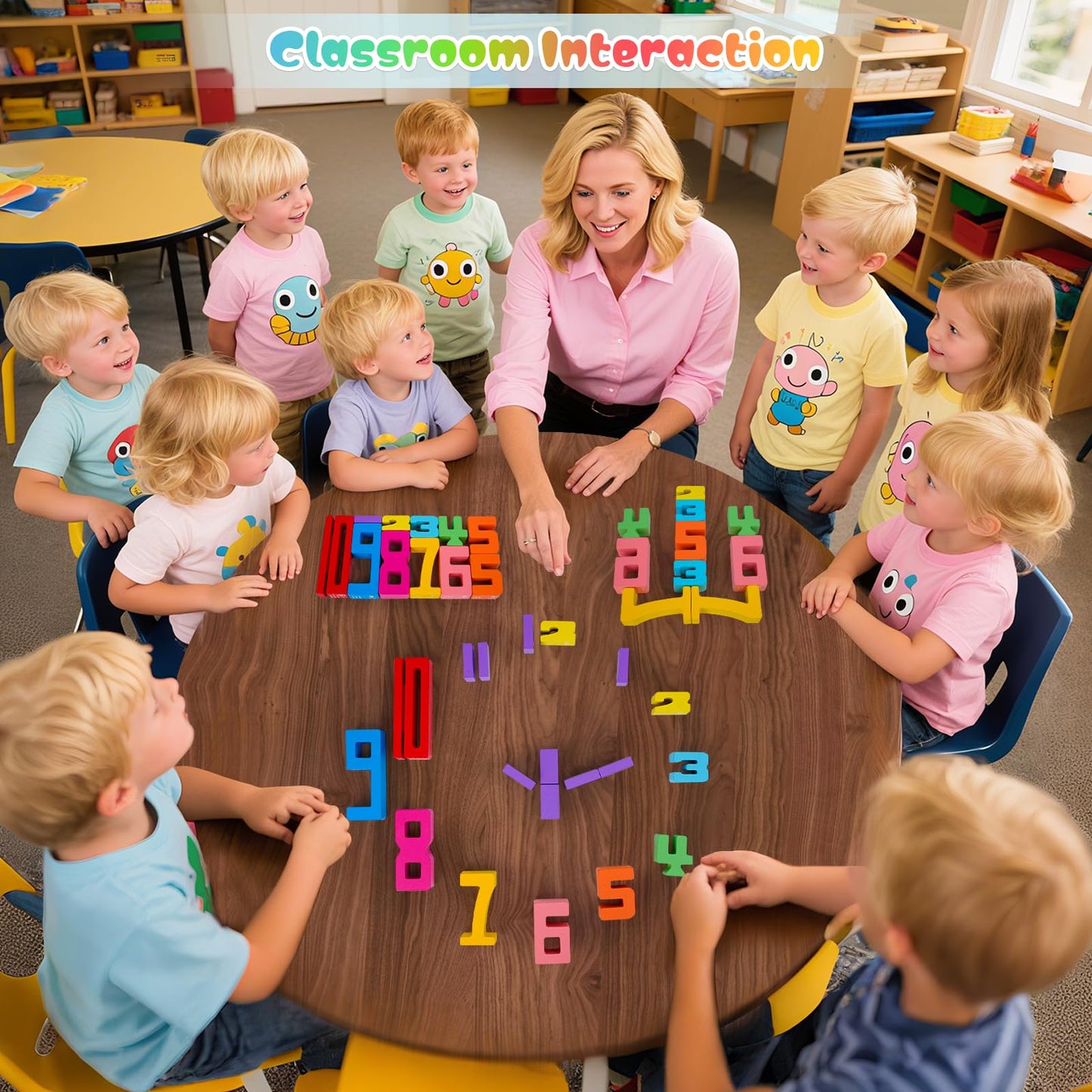 GUKAZH 40 PCS Wooden Number Building Blocks – Early Math & Stacking Games for Kids