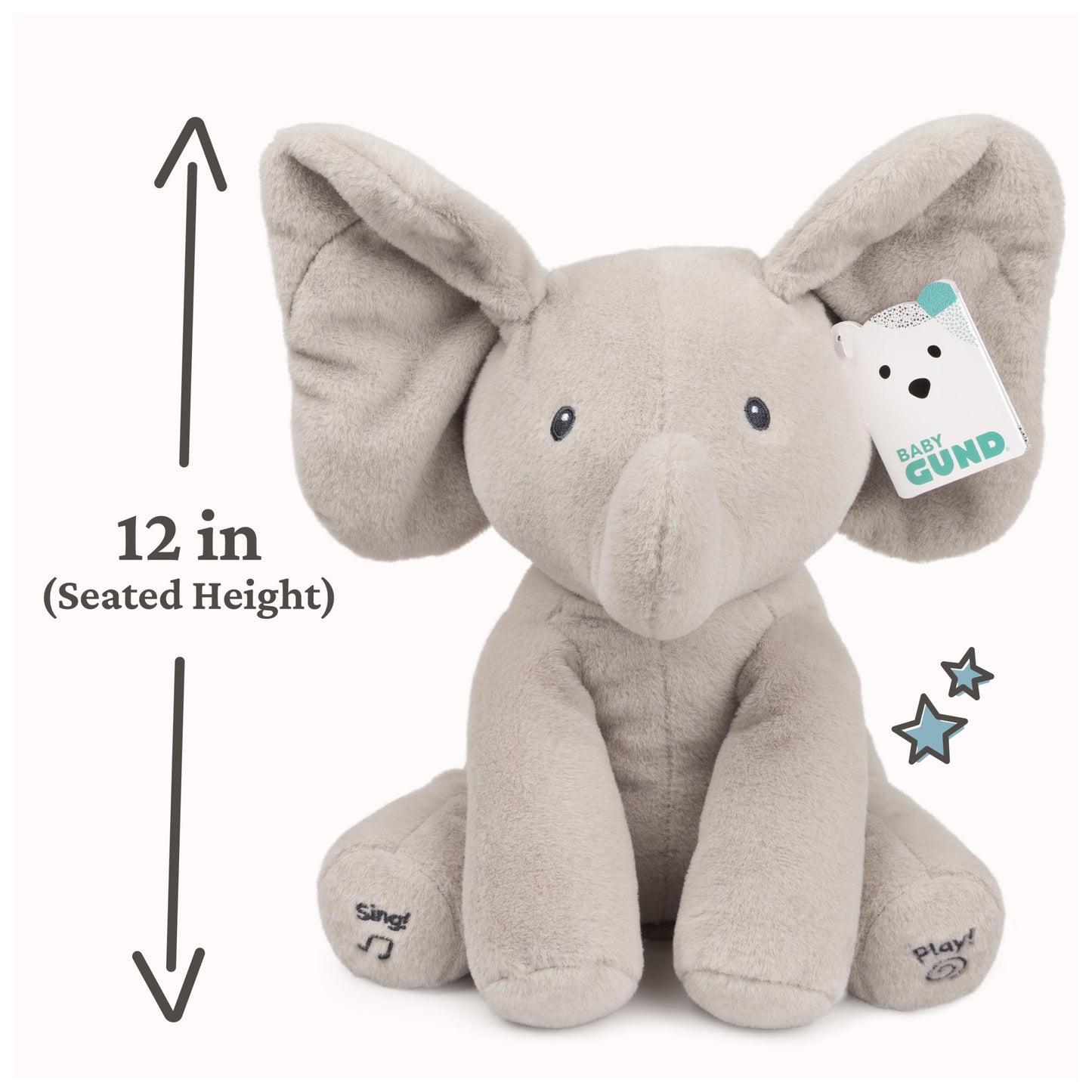 GUND Flappy the Elephant 12" Animated Plush - Baby Toy with Peek-a-Boo & Volume Control