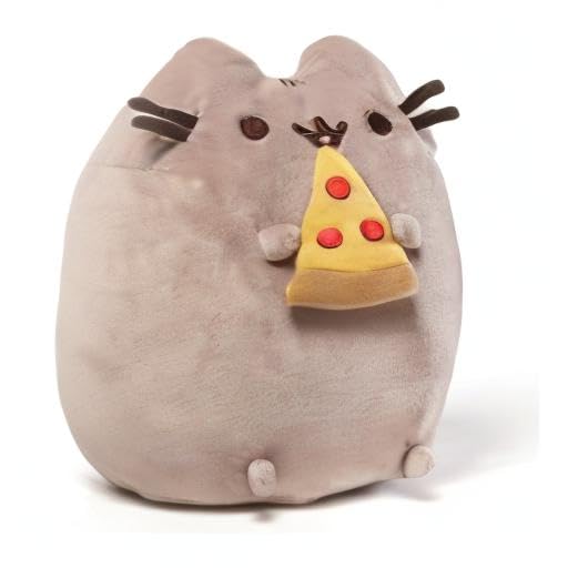 GUND Pusheen Snackable Pizza Plush - 9.5” Gray | Soft, Collectible Pusheen Toy