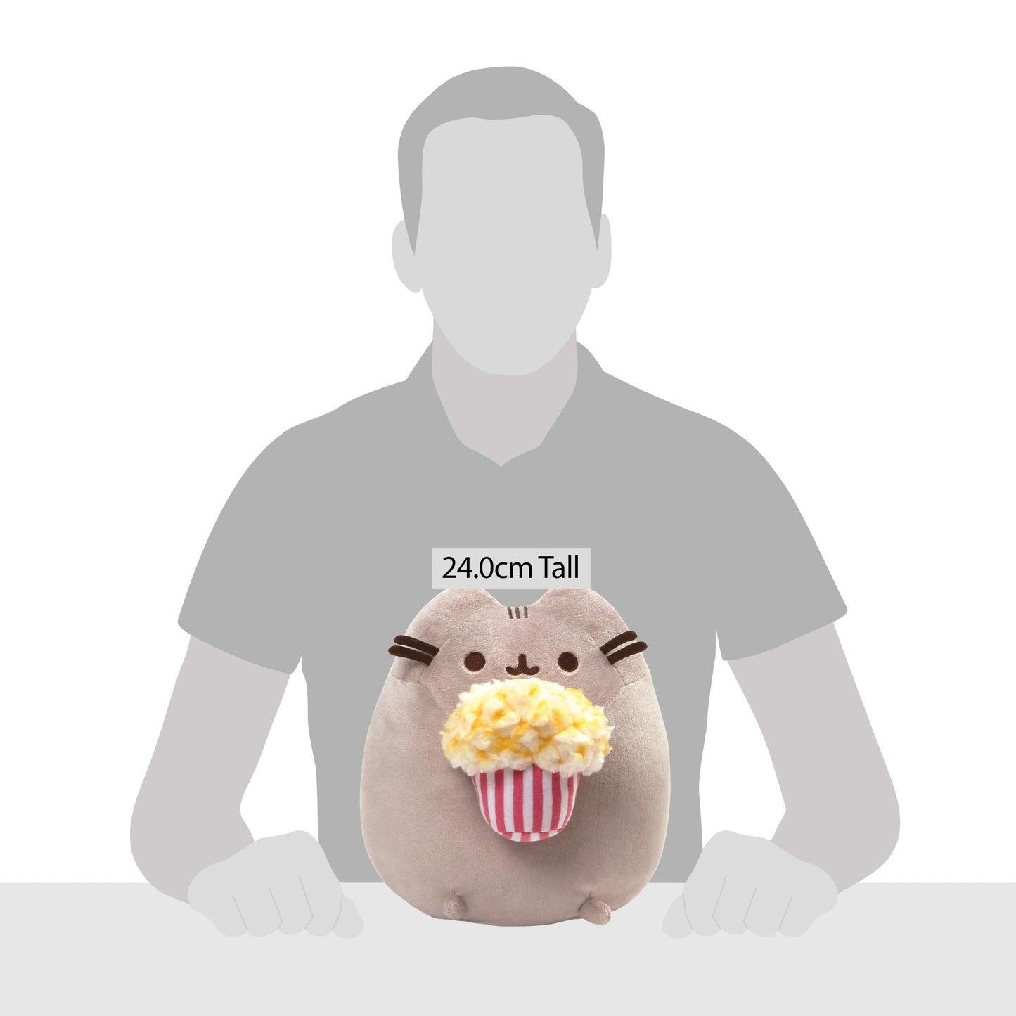 GUND Pusheen Snackables Popcorn Cat Plush – 9.5-Inch Gray Stuffed Toy
