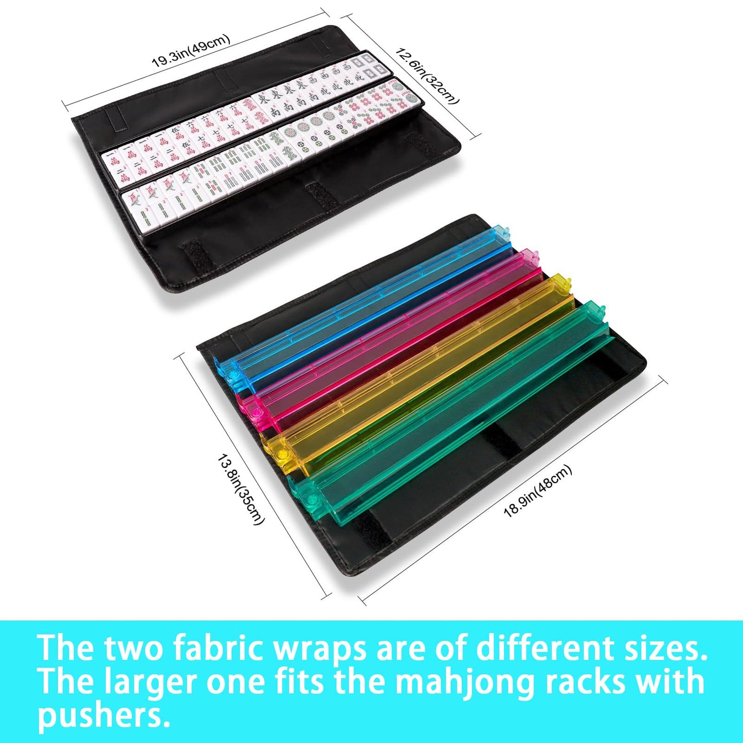 GUSTARIA American Mahjong Game Set – 166 Light Green Tiles, 4 All-in-One Racks, Carrying Bag