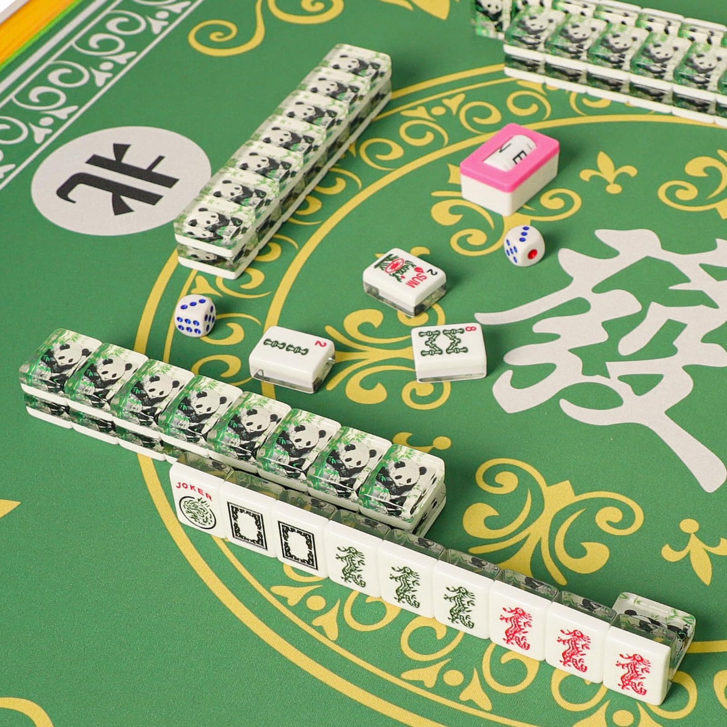 GUSTARIA Mahjong Mat – Anti-Slip 31.5x31.5 Table Cover with Carry Bag