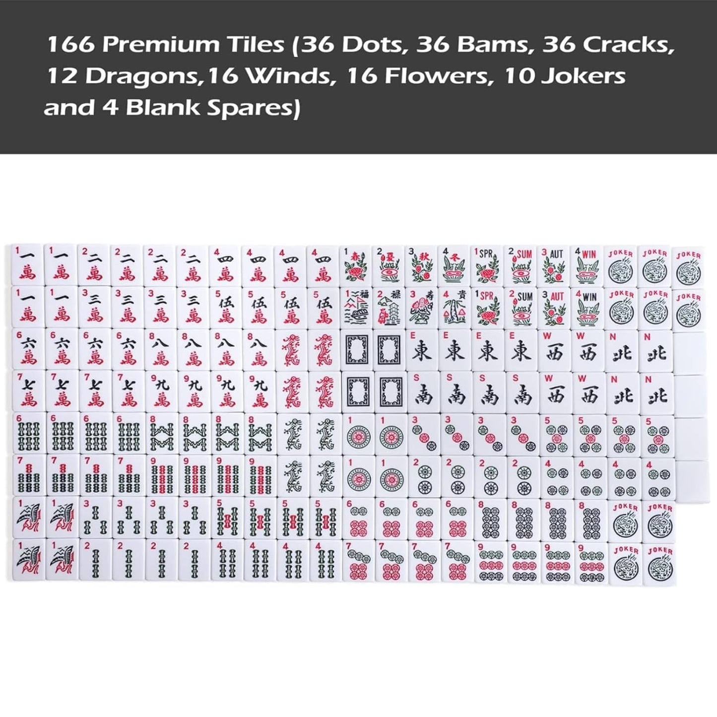 GUSTARIA American Mahjong Game Set | 166 Tiles, 4 All-in-One Racks & Pushers, Blue Carrying Case
