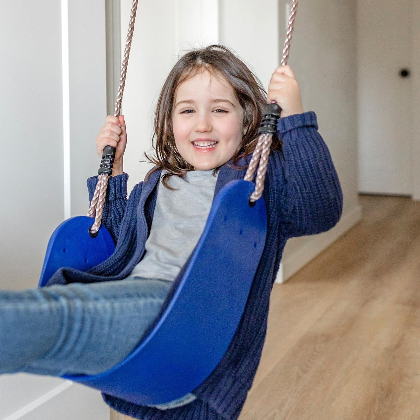 Gym1 Doorway Swing & Pull-Up Bar Gym — Indoor Kids Fitness Playset (2-Piece, Blue)