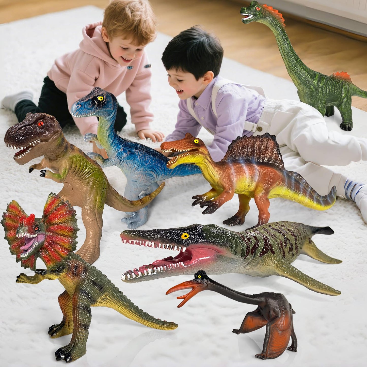 Gzsbaby 7-Pcs Jumbo Dinosaur Toys – Realistic Large Dino Figures for Kids 3-7