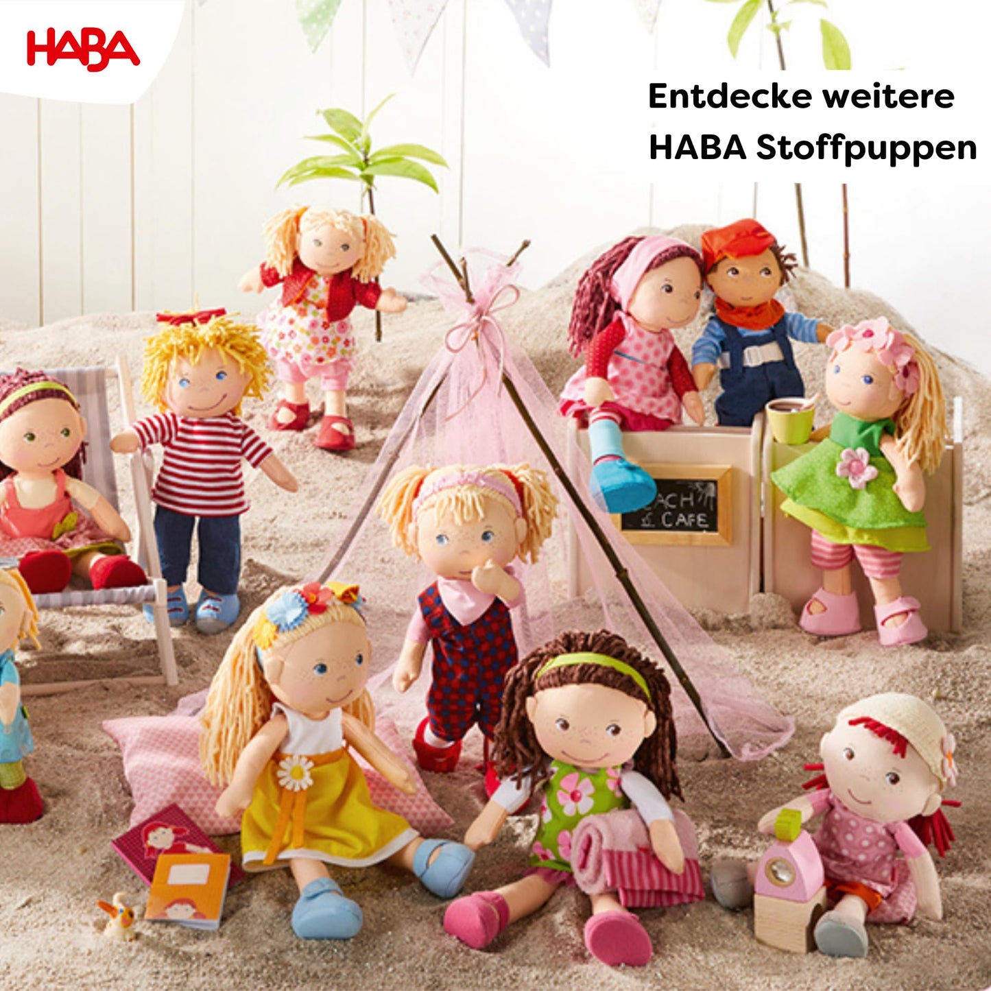HABA 12-inch Soft Baby Doll Annelie – Embroidered Face, Removable Red Dress & Blonde Hair | 18 Months+