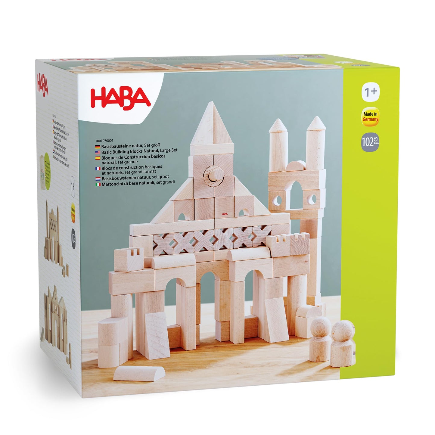 HABA Extra Large Wooden Building Blocks 102-Piece Set – Open-Ended Toddler Toys, Made in Germany