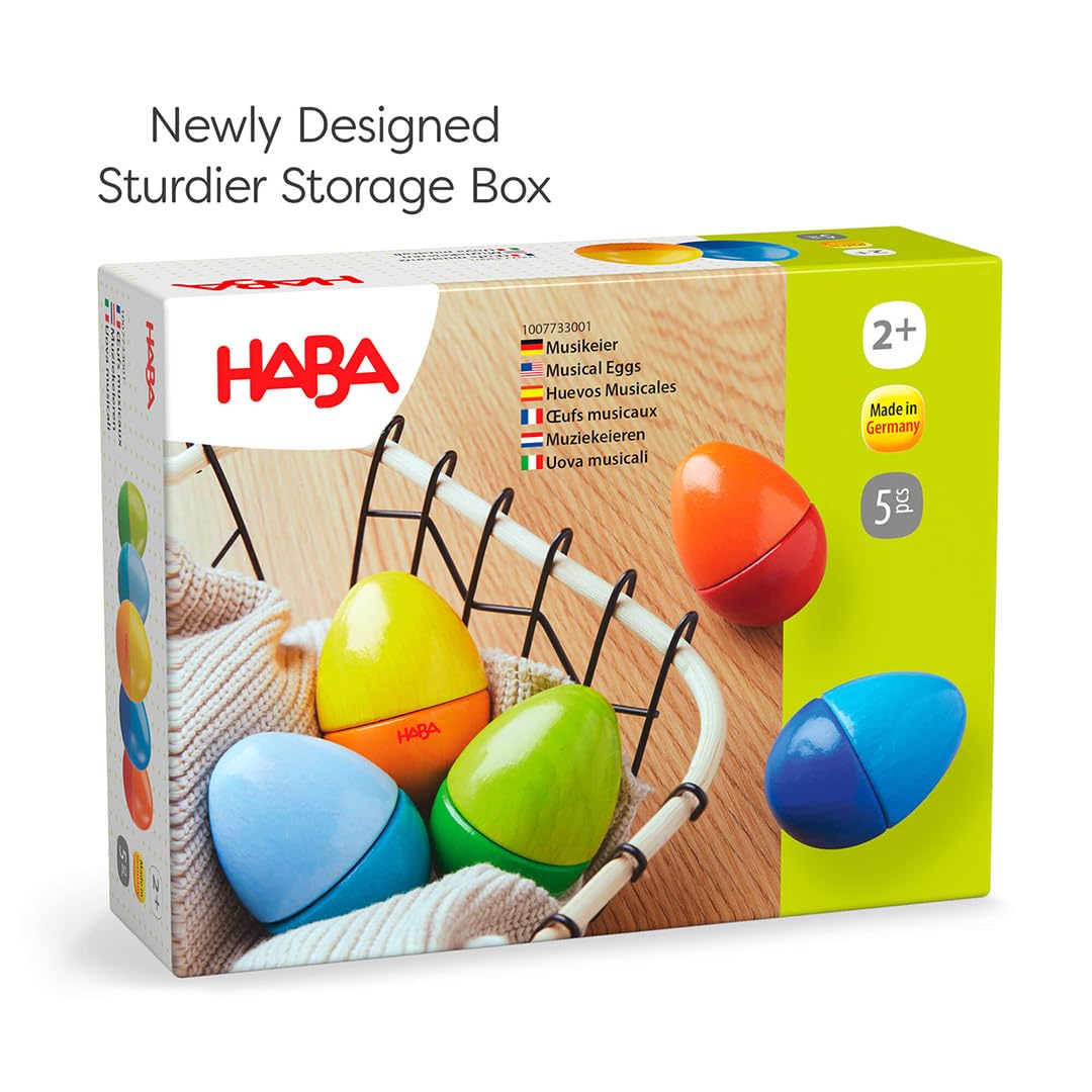 HABA Fun with Sounds Wooden Eggs – Montessori Easter Toys, Made in Germany
