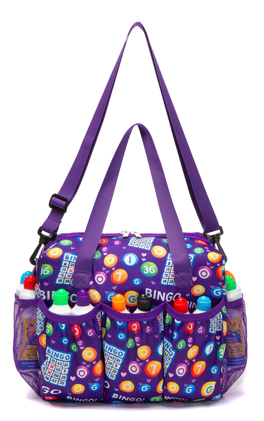 HACHMAS Bingo Bag with Pockets for Daubers & Dabbers – Compact Purple