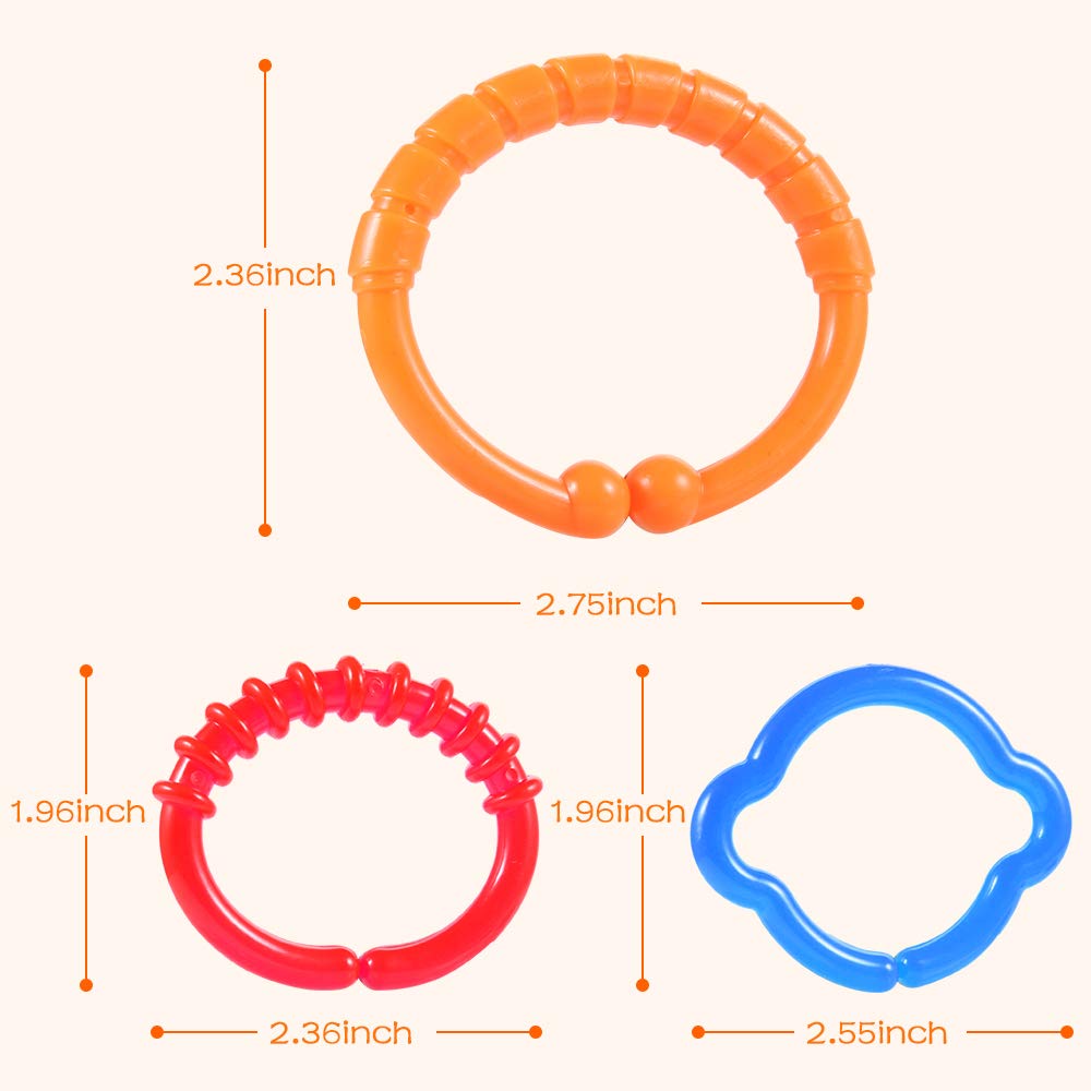 HAHA Baby Link-to-Go Connecting Rings Toy – Clip-On Learning Set for Travel, Stroller, Car Seat, Crib